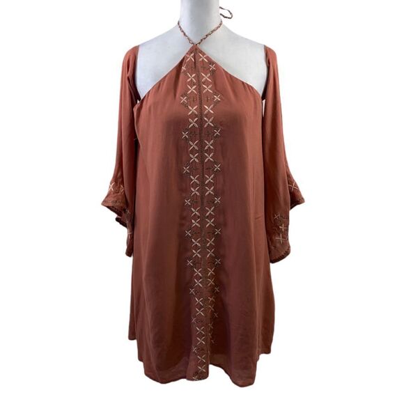 TJD Desert Rose Boho Mini Dress Size S - Picture 1 of 13